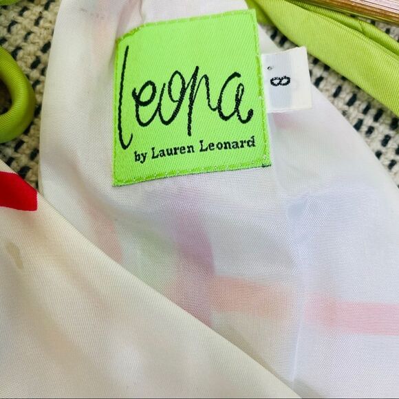 Leona by Lauren Leonard multi color halter dress 8 - Picture 4 of 7